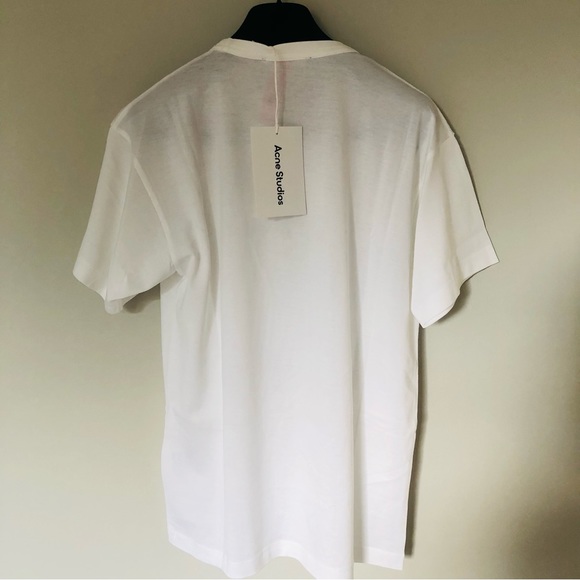 Acne Studios woman white Face-patch cotton jersey T-shirt - Picture 2 of 8